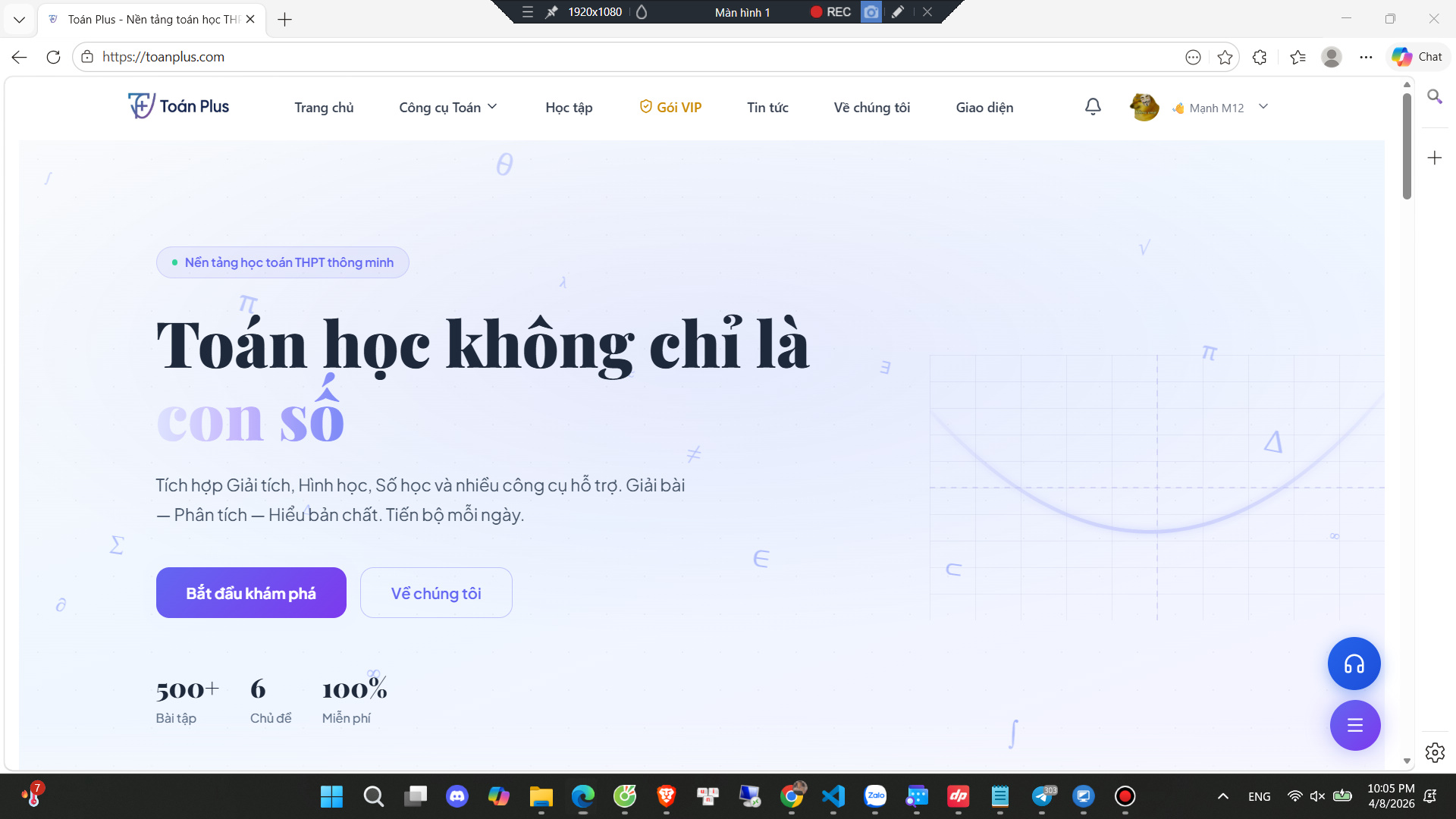 ToanPlus Website
